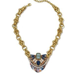 Stella & Dot Esmeralda Esmerelda Blue and Clear Crystal Statement Necklace